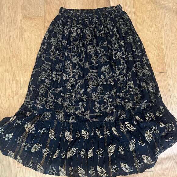 Dress Nado Maxi Skirt Black & Gold. Fully Lined Size L - Picture 7 of 7